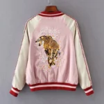 Sukajan Tiger Embroidered Women Bomber Baseball Jacket Japan Harajuku Female Coat Sukajan 2025 Girls Clothing Two Sides Wear