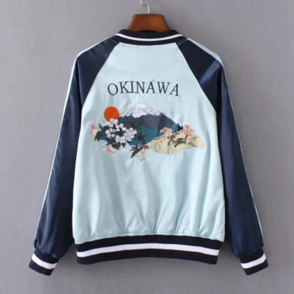 Sukajan Tiger Embroidered Women Bomber Baseball Jacket Japan Harajuku Female Coat Sukajan 2025 Girls Clothing Two Sides Wear