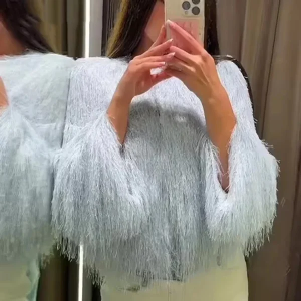 Tassel Decoration Short Coats Women's Fashion Wrist Sleeve Jackets for Women 2025 Elegant Office Ladies Casual Outerwear ﻿